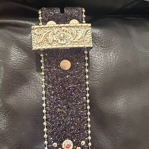 Embellished Black and silver belt